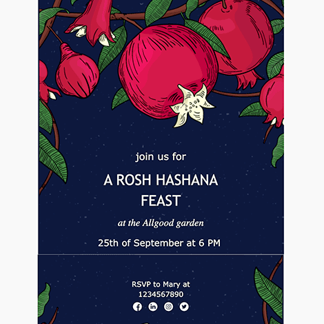 Rosh Hashanah Evening Event Invitation